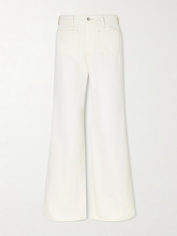 Veronica Beard Kasey Mid-rise Wide-leg Jeans - Neutrals
