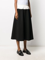 Thumbnail for your product : Sara Lanzi Two-Tone Flared Skirt
