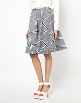 Thumbnail for your product : Peter Jensen Circle Skirt in Card Print Canvas