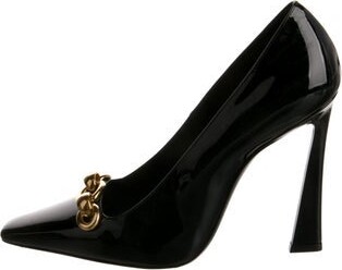 Saint Laurent Patent Leather Chain-Link Accents Pumps