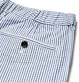 Thumbnail for your product : Camoshita Striped Cotton And Silk-Blend Seersucker Trousers