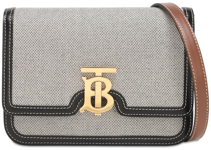 Burberry Small Tb Canvas & Leather Shoulder Bag ShopStyle