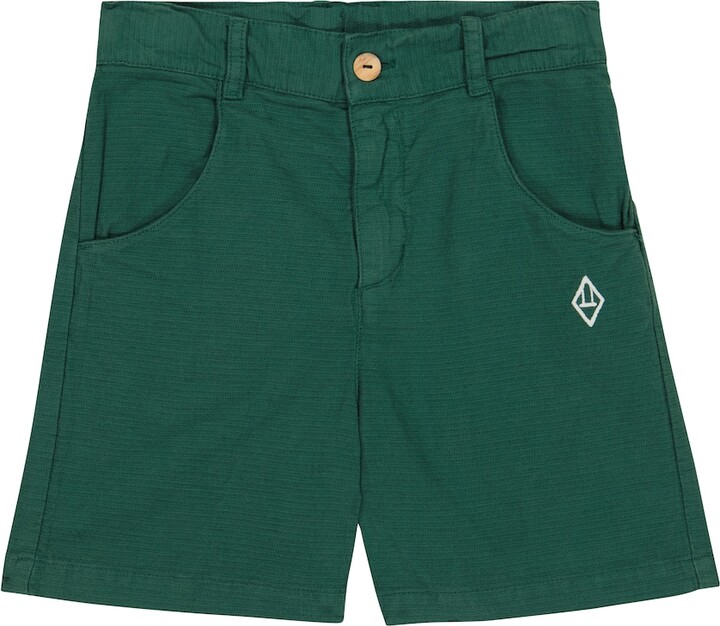 Il Gufo elasticated-waistband stretch-cotton shorts - Green
