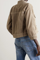 Thumbnail for your product : Denimist Moore Cropped Cotton-corduroy Jacket - Mushroom