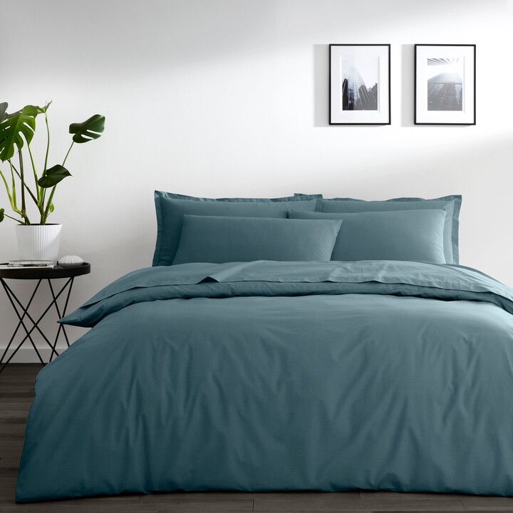 Dunelm Pure Cotton Pacific Blue Plain Dye Duvet Cover Blue ShopStyle