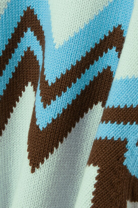 Perfect Moment Alpine Intarsia Merino Wool Turtleneck Sweater - Bright blue