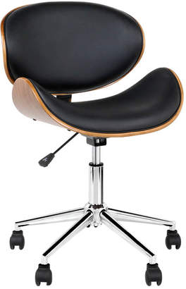 Dwellhome Black Bentwood Wings Faux Leather Office Chair