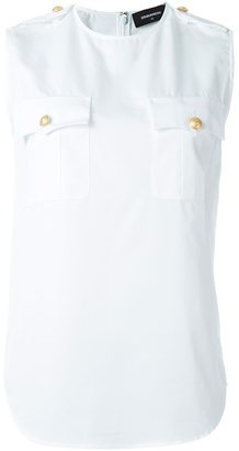 DSQUARED2 sleeveless 'Sergeant' blouse - women - Cotton - 38