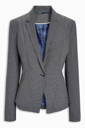 Next Womens Grey/Black Texture Tailored Single Breasted Jacket