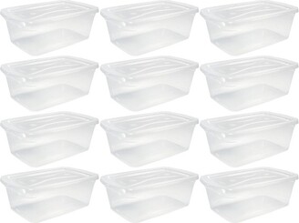 Rubbermaid Cleverstore 30 Quart Plastic Storage Tote Container w/ Lid (12  Pack)
