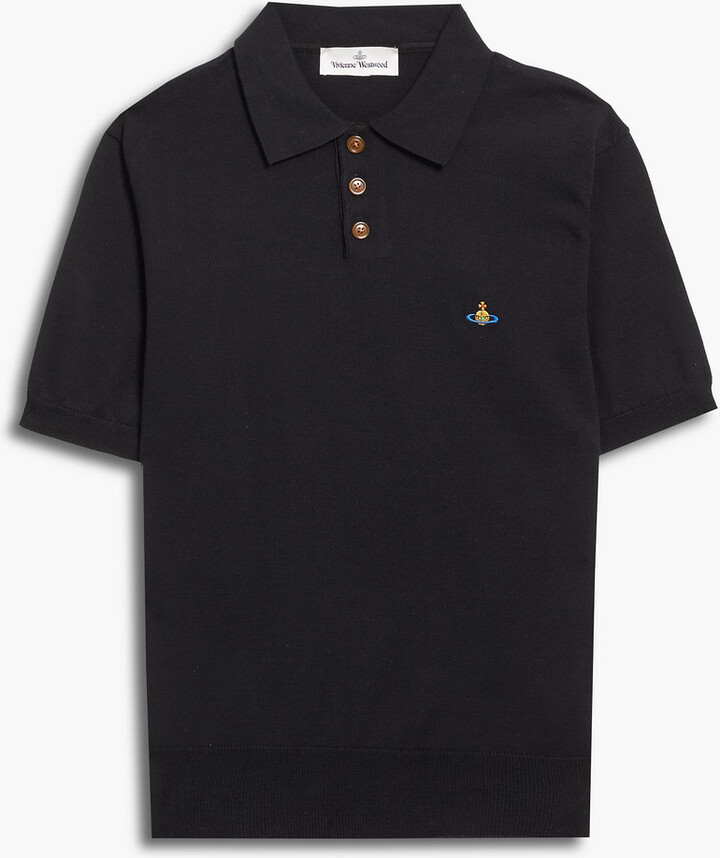 Embroidered cotton polo shirt