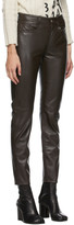 Thumbnail for your product : MM6 MAISON MARGIELA Brown Leather Skinny Trousers