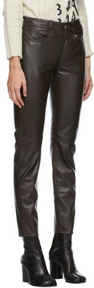 MM6 MAISON MARGIELA Brown Leather Skinny Trousers