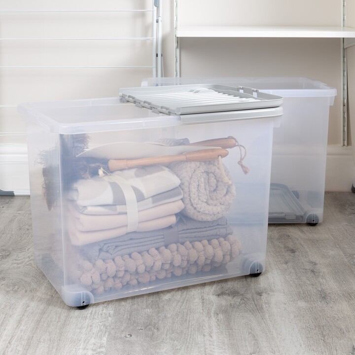 Wham Set of 2 Wheeled Boxes & Lids, 80L Grey ShopStyle