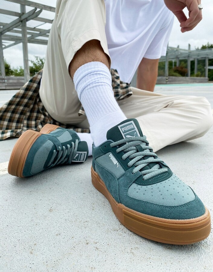 all green puma suede