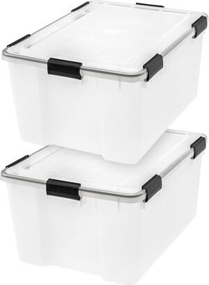 Iris Usa 53 Quart Stackable Plastic Storage Bins With Lids And