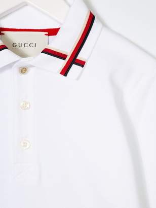 Gucci Kids web detail polo shirt