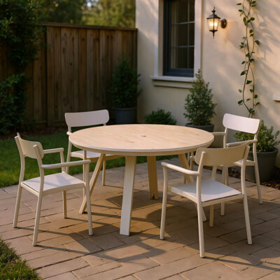 International Home Miami Outdoor Patio Aluminum Round Dining Set