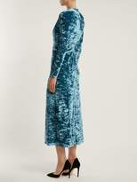 Thumbnail for your product : Galvan - Cloud Hammered Velvet Dress - Womens - Blue