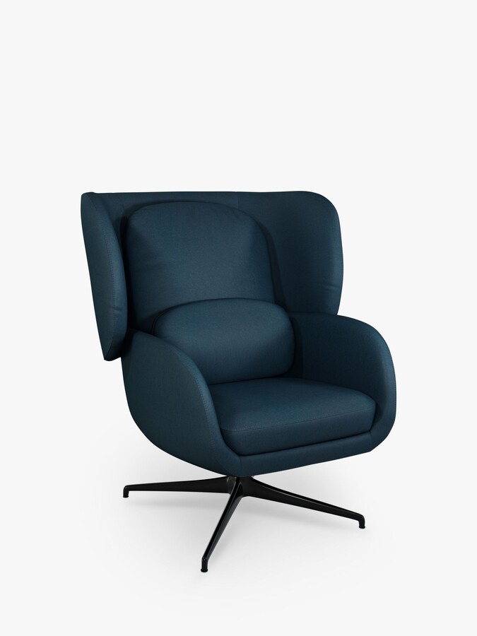 John Lewis Partners Cocoon Swivel Armchair, Light Leg, Petrol