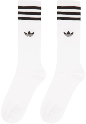 adidas Three-Pack White Solid Crew Socks