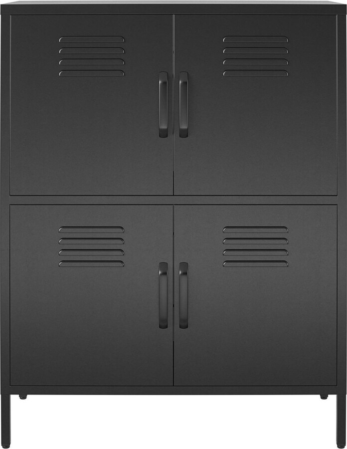 RealRooms Shadwick 4 Door Metal Locker Storage Black ShopStyle