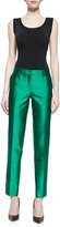 Thumbnail for your product : Michael Kors Samantha Slim Shantung Pants, Emerald