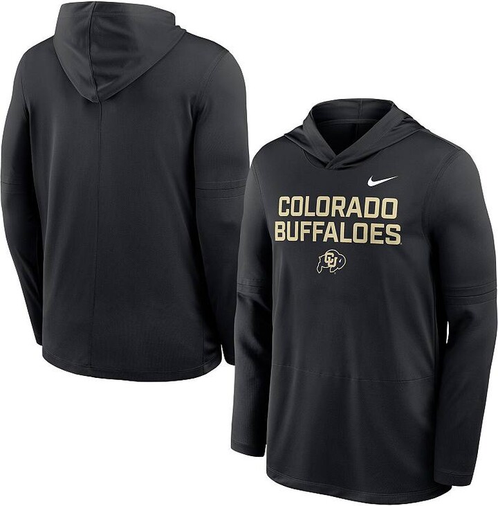 Men's Nike Black Colorado Buffaloes 2025 Sideline Dri-FIT Long Sleeve Hoodie T-Shirt