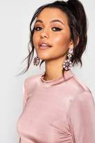 Thumbnail for your product : boohoo Statement Floral Diamante Earrings