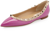 Thumbnail for your product : Valentino Rockstud Trim Patent Ballerina Flat, Violet