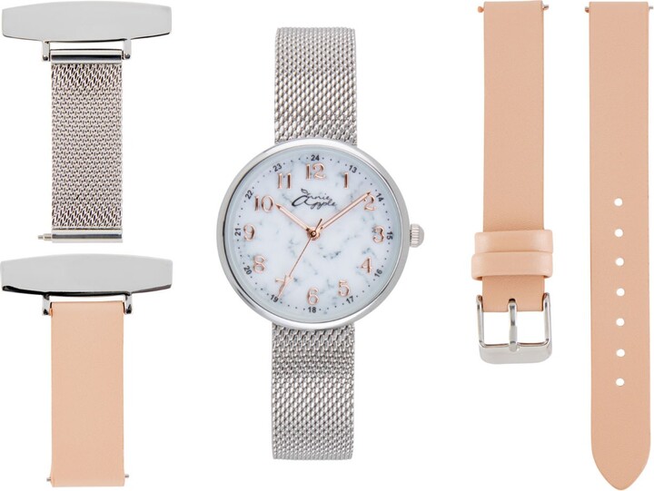 Bermuda Watch Company Venus Interchangeable Marble/Salmon/Silver Mesh