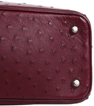 Christian Dior Red Ostrich Leather Diorissimo Satchel (Authentic Pre-Owned)
