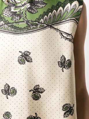 Gucci Floral Dotted Sleeveless Blouse