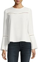 Thumbnail for your product : Rebecca Minkoff Chava Jewel-Neck Bell-Sleeve Blouse