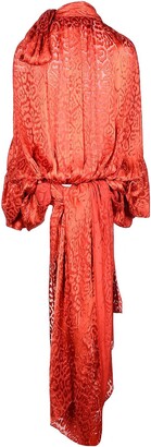 Balenciaga Red Viscose And Silk Asymmetric Women's Blouse