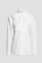 Thumbnail for your product : Palmer Harding Pussy-bow cotton-blend poplin blouse