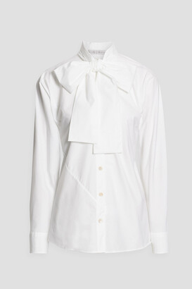Palmer Harding Pussy-bow cotton-blend poplin blouse