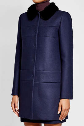 Tara Jarmon Coat with Wool, Cashmere and Faux Fur Collar