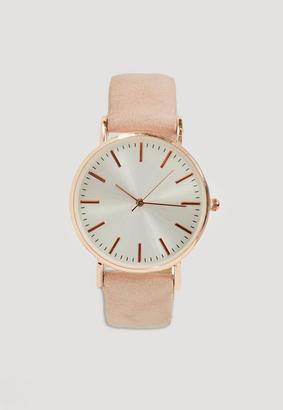 Missguided Nude Strap Contrast Large Face Watch