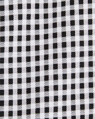 Neiman Marcus Trim-Fit Non-Iron Grid-Print Dress Shirt, Black