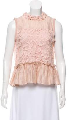 Alexis Sleeveless Lace Top Pink Sleeveless Lace Top