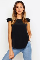 Thumbnail for your product : boohoo Woven Ruffle Shell Top