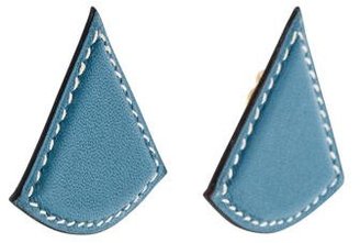 Hermes Leather Triangle Clip-On Earrings