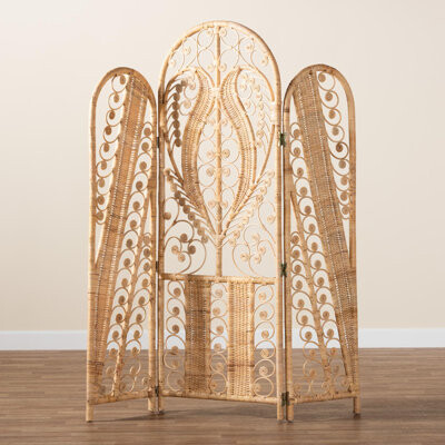 Langley Street™ Malott 3 - Panel Bamboo/Rattan Folding Room Divider