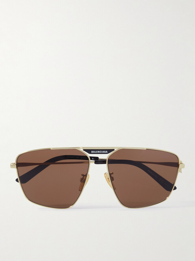 Balenciaga AviatorStyle GoldTone Sunglasses ShopStyle