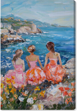 Art Remedy Modern Coastal Canvas Girls on the Coast