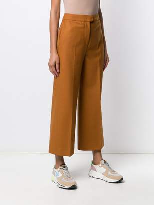 Pt01 high-rise wide-leg cropped trousers