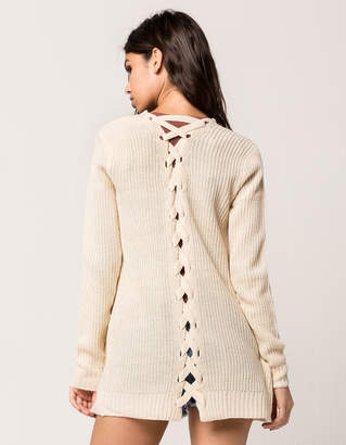 Full Tilt Essential Lace Up Back Womens Cardigan