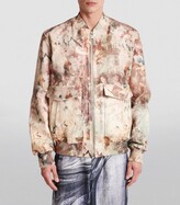 Thumbnail for your product : Balmain Leather Printed Bomber Jacket