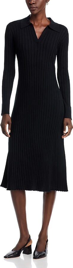 Single Thread Collared Midi Sweater Dress